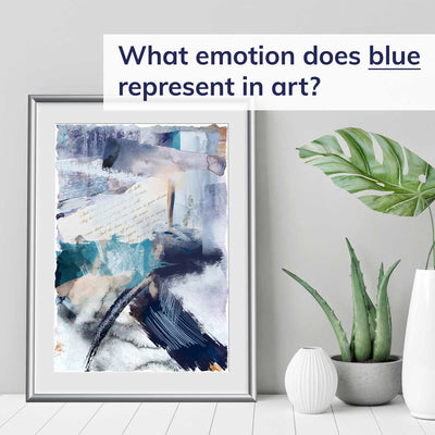 What emotion does blue represent in art?