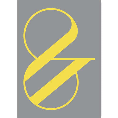 Illuminating Yellow/Ultimate Gray Art Deco Ampersand Typography Poster by Claude & Leighton
