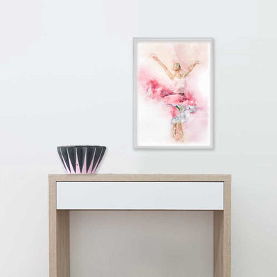 Fine art print of a dancer framed in hallway - Ballerina with the Pink Skirt - Claude & Leighton