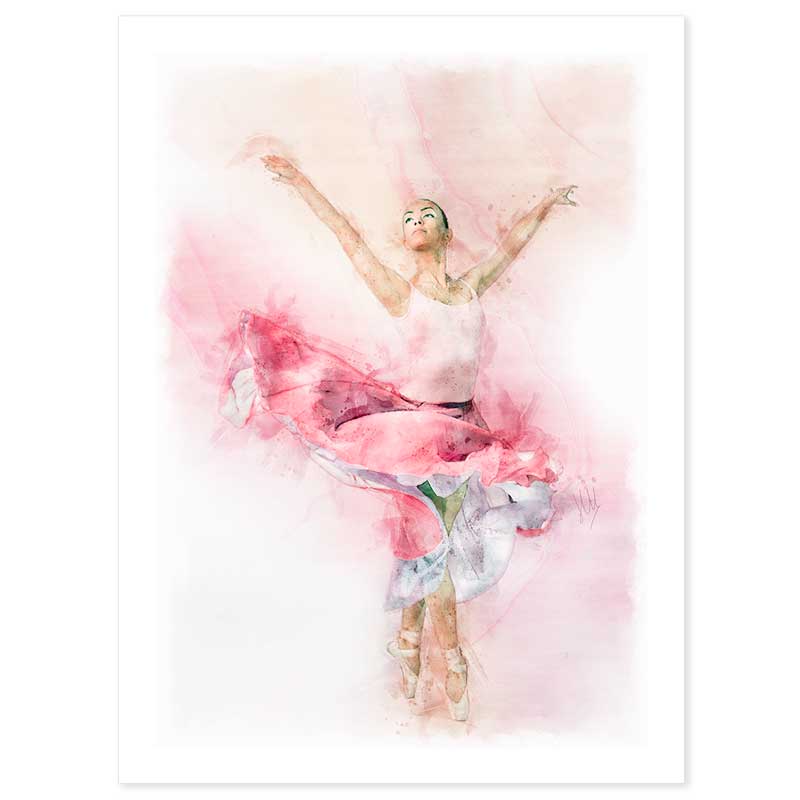 Ballerina with the Pink Skirt fine art 15mm border - Claude & Leighton