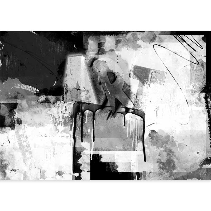 Black & white monochrome ART abstract art print by Claude & Leighton. 