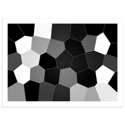 Black & white abstract geometric stained glass design art print