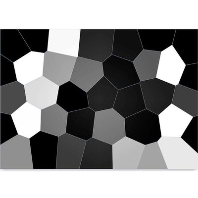 Black & white abstract geometric stained glass design art print by Claude & Leighton