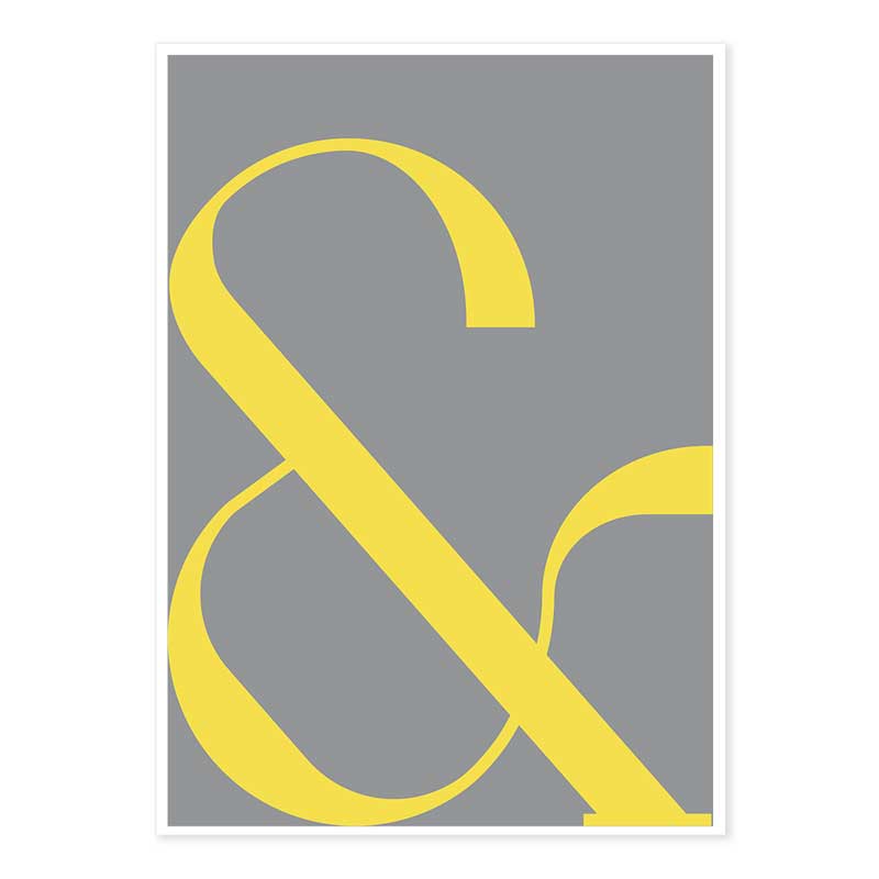 Illuminating Yellow/Ultimate Gray Contemporary Ampersand Typography Poster