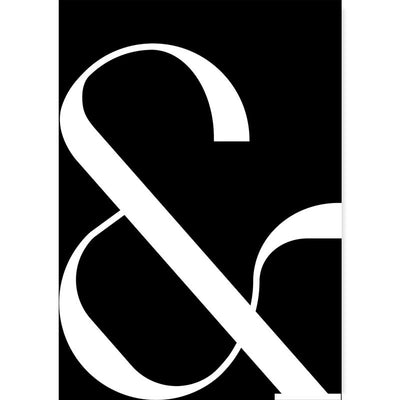 Black & white Contemporary Ampersand Typography Poster at Claude & Leighton
