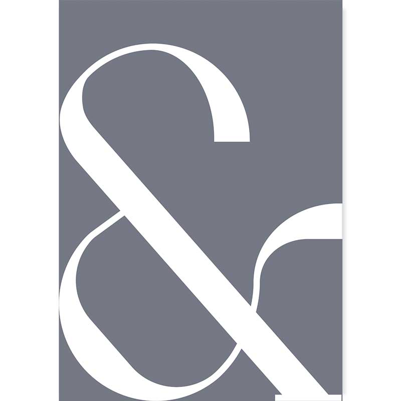Grey & white Contemporary Ampersand Typography Poster at Claude & Leighton