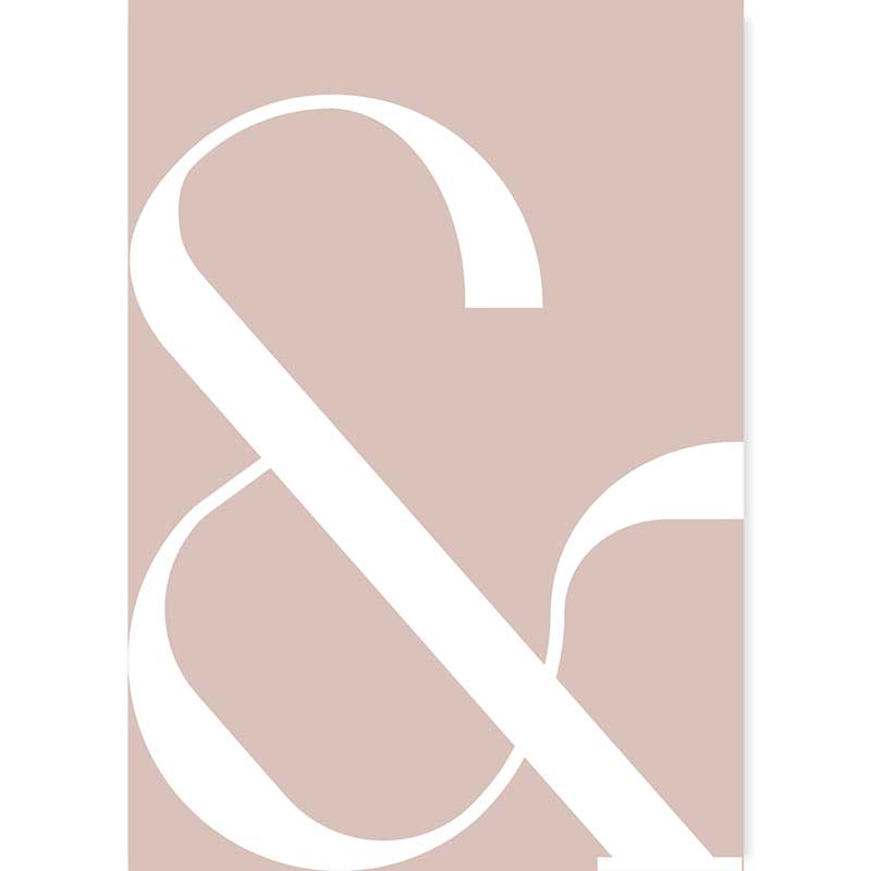 Pink & white Contemporary Ampersand Typography Poster at Claude & Leighton