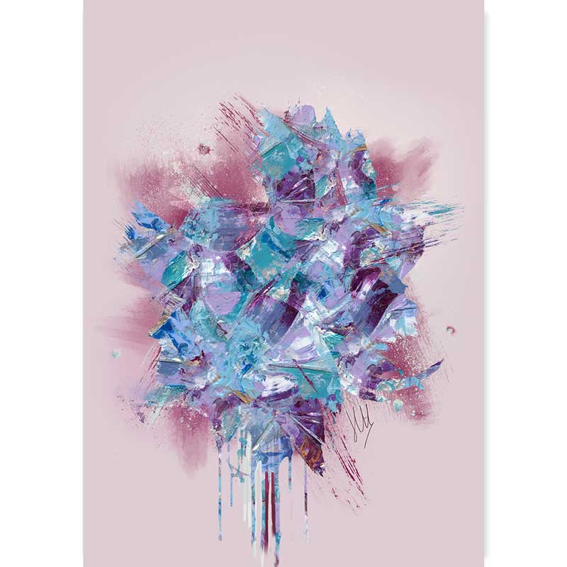 Lilac & pink abstract wall art print - Dream Elements by Claude & Leighton