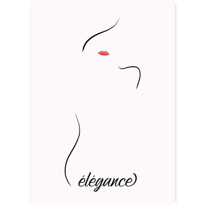 Elégance female line art print by Claude & Leighton