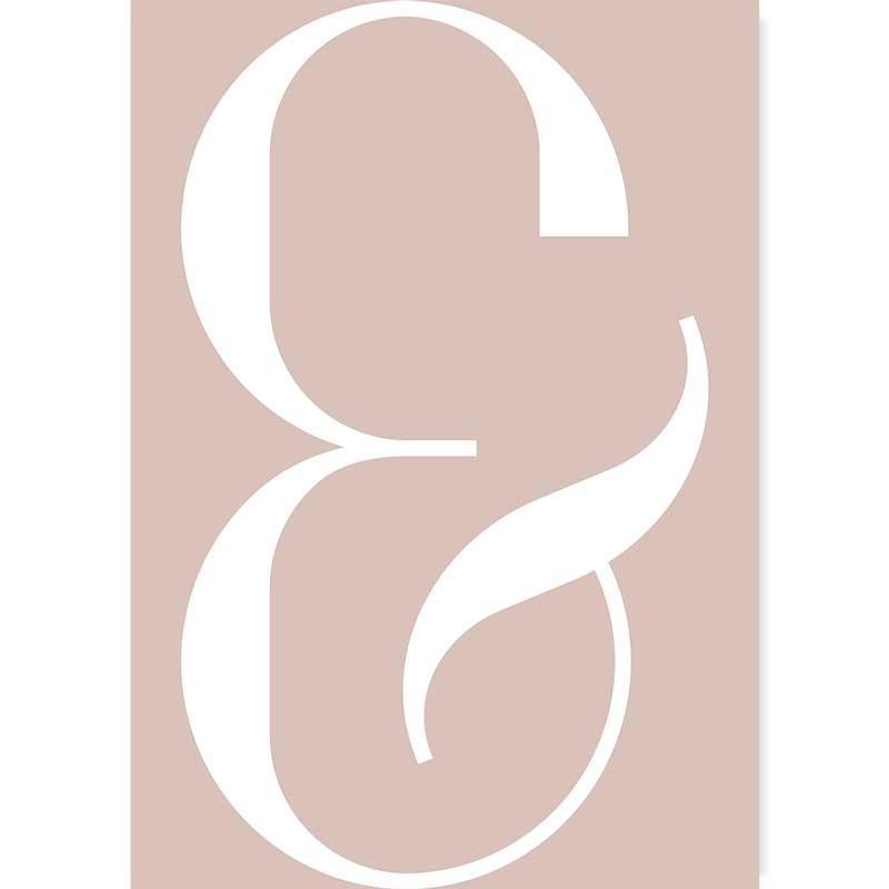 White & Pink Elegant Ampersand Typography Poster - Claude & Leighton