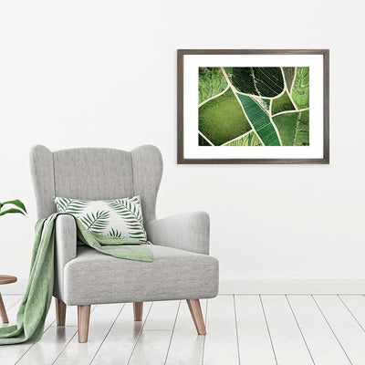 Abstract Fine Art Photography Print of green fields - framed lounge - Claude & Leighton