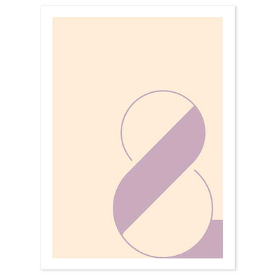 Glamorous Art Deco Ampersand Typography Poster - Champagne & Lavender