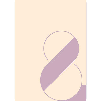 Glamorous Art Deco Ampersand Typography Poster in champagne & lavender by Claude & Leighton