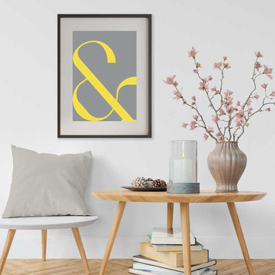 Illuminating Yellow/Ultimate Gray Contemporary Ampersand Typography Poster by Claude & Leighton