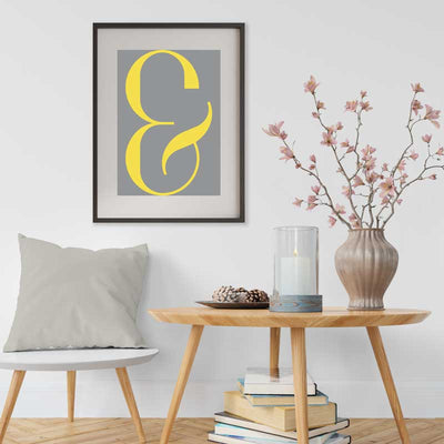Elegant Ampersand Typography Poster in Pantone Illuminating/Ultimate Gray by Claude & Leighton