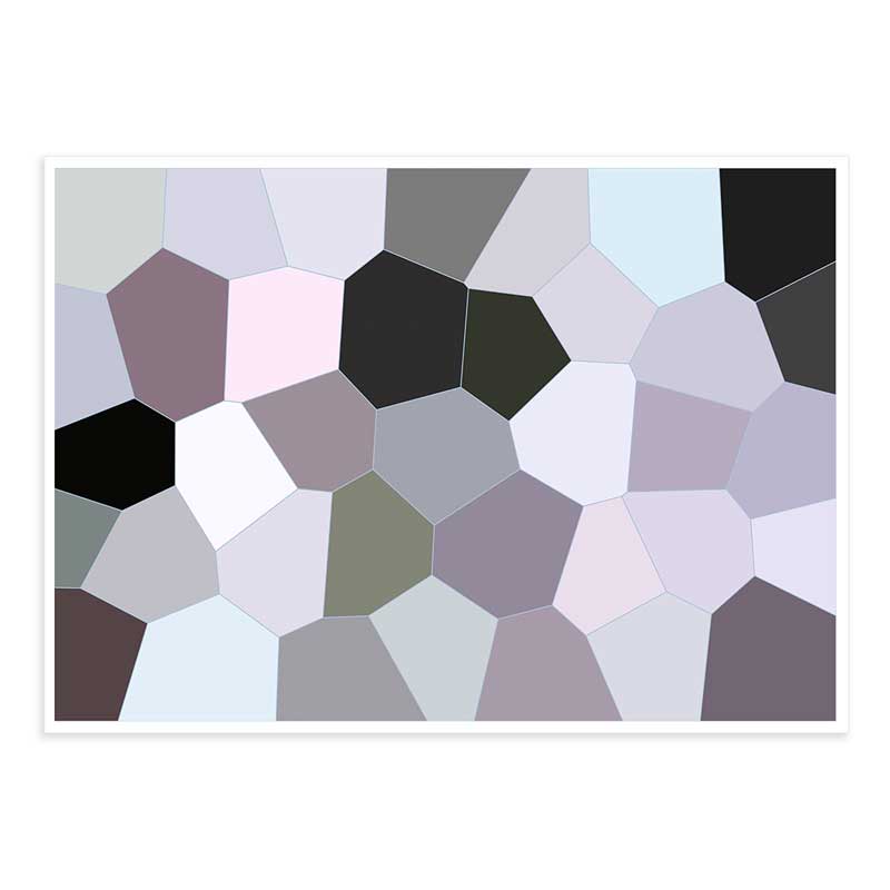 Lavender & grey abstract stained glass geometric art print