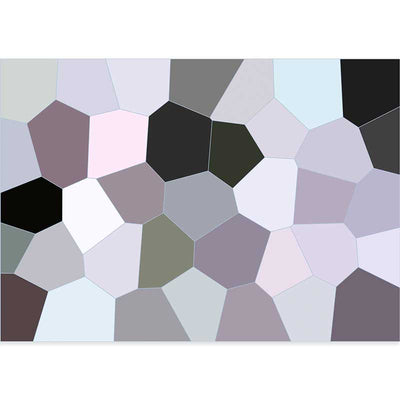 Lavender & grey abstract stained glass geometric art print by Claude & Leighton