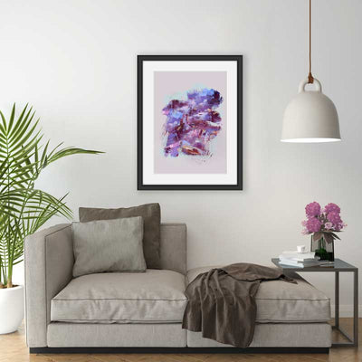 Violet, blue & magenta abstract landscape art - Life Flows art print by Claude & Leighton