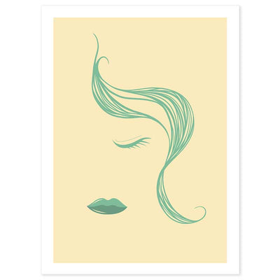 Little Miss in Spring Abstract Lines Female Face Poster