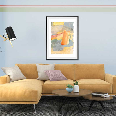 Orange & yellow abstract art - digital original artwork - Memory Lane wall art print by Claude & Leighton