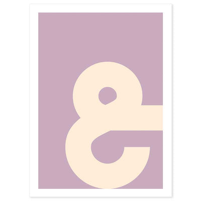 Rounded Ampersand Typography Poster - Champagne & Lavender