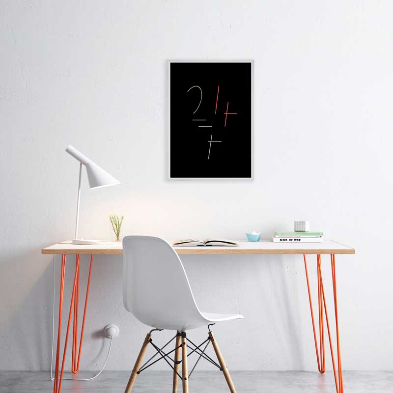 Black 24/7 Numerical Typography Poster - Twenty Four Seven wall art in office - Claude & Leighton
