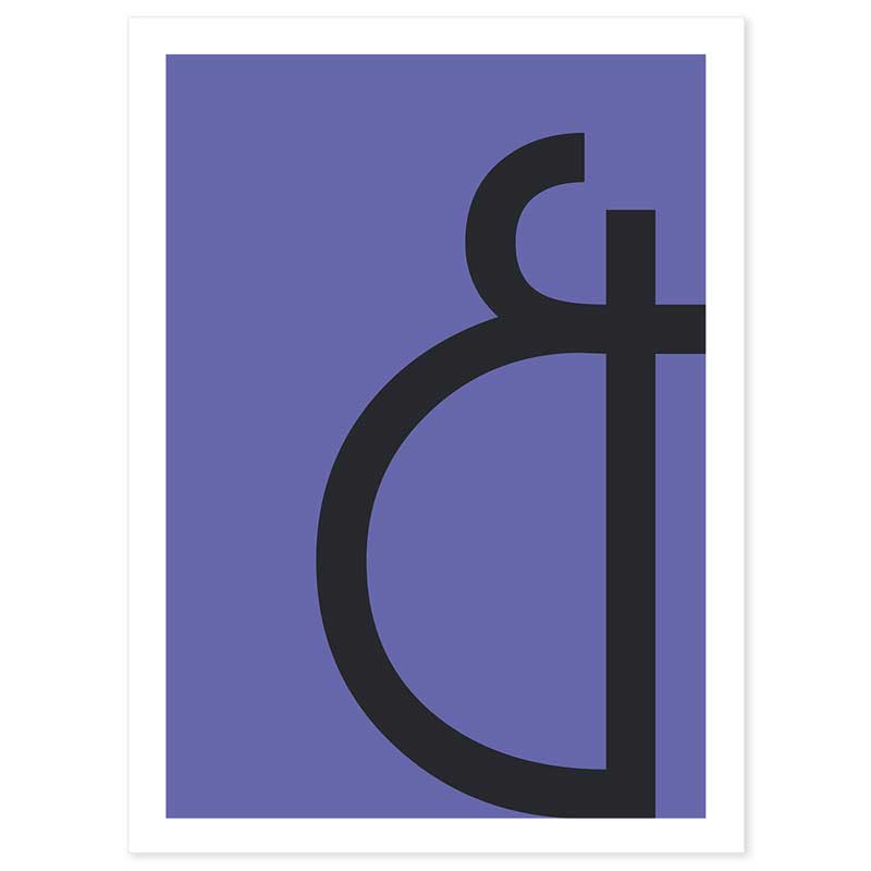Black on Very Peri Tall Ampersand Typography Poster