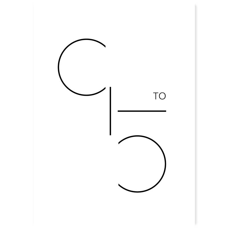 Black on white 9 to 5 numerical typography song lyric poster - Claude & Leighton