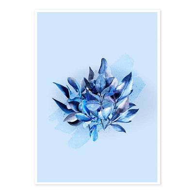 Blissful Blue Leaves I botanical art print