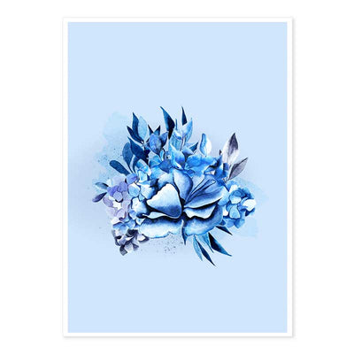 Blissful Blue Leaves - gift set of 3 mini prints
