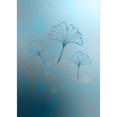Blue Ginkgo Leaves Trio Dark Art Poster Print - Claude & Leighton