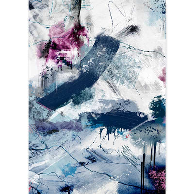 Blue & pink abstract wall art print by Claude & Leighton