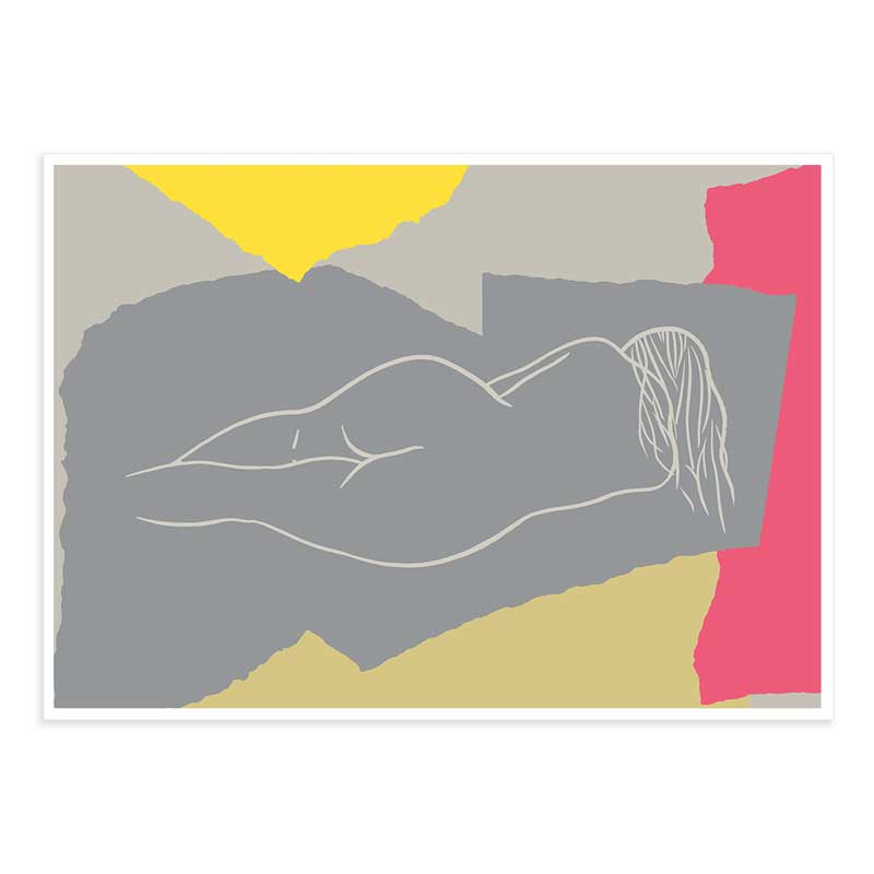 Woman Lying Down Line Drawing Poster