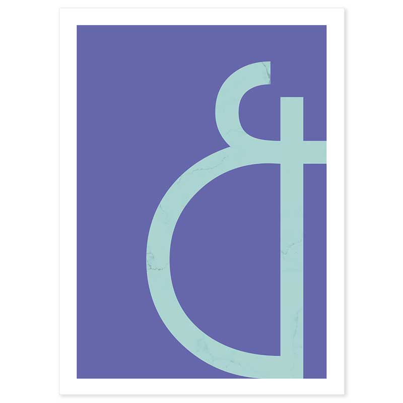 Very Peri Eggshell Blue Tall Ampersand Typography Poster