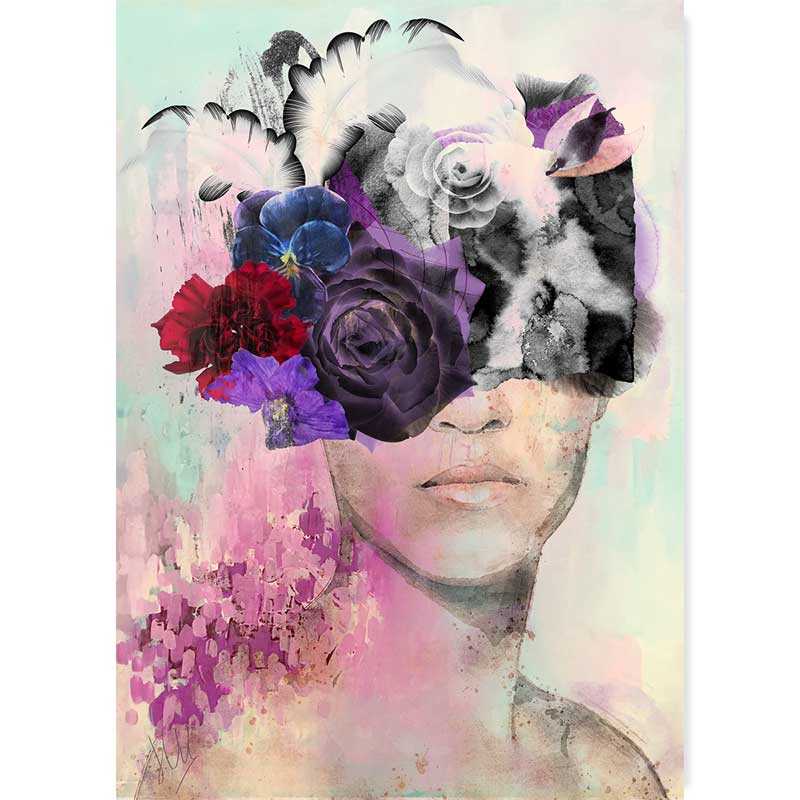 Lady with the Purple Rose Portrait Art Print - Claude & Leighton