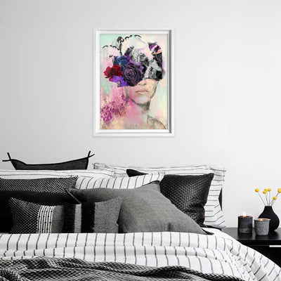 Lady with the Purple Rose Portrait woman Art Print - Claude & Leighton