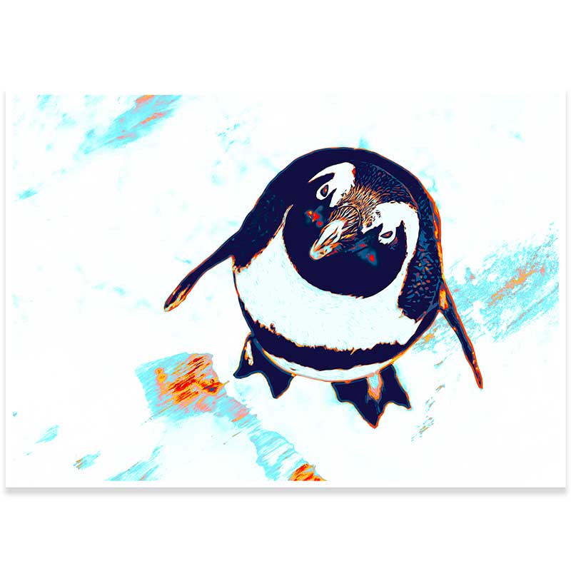 Trio of Penguins - gift set of 3 mini art prints