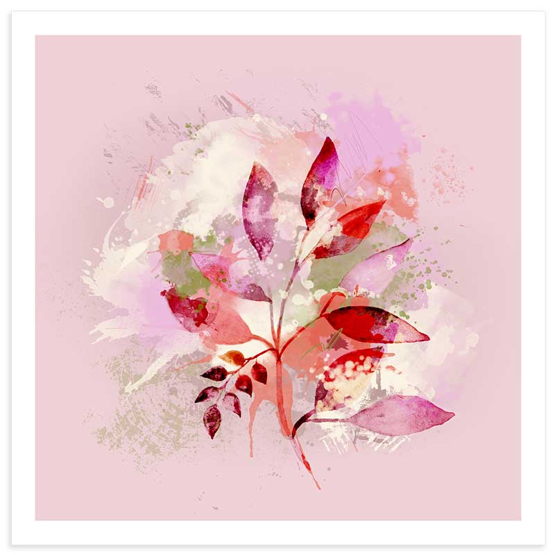Summer Bouquet Abstract Floral Leaves wall art print