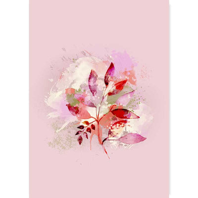Summer Bouquet pastel pink abstract floral leaves wall art print by Claude & Leighton