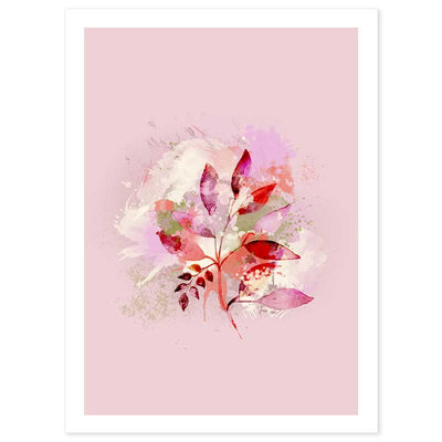 Summer Bouquet Abstract Floral Leaves wall art print