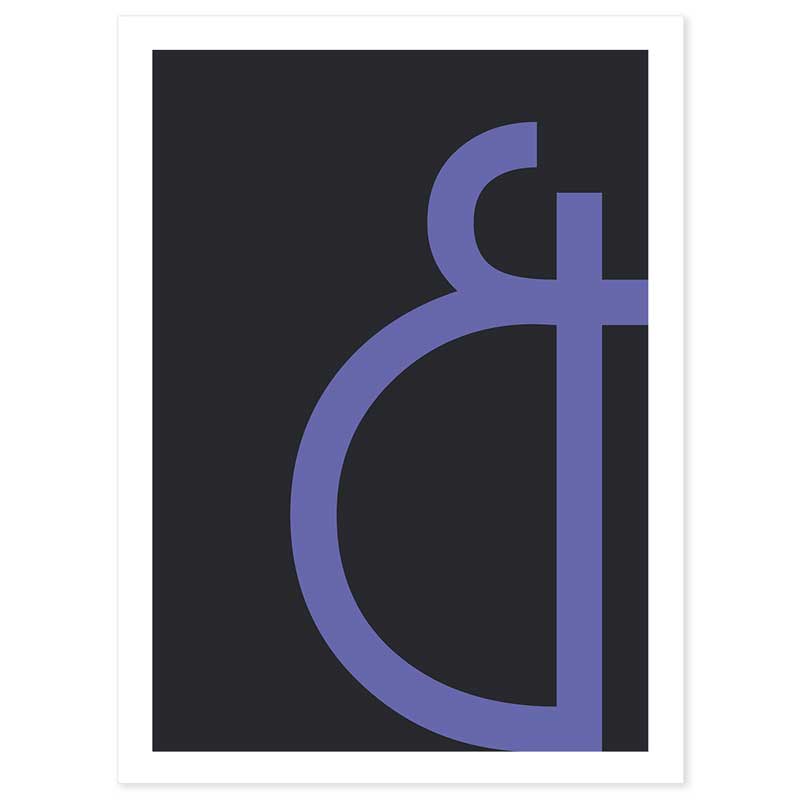 Very Peri on Black Tall Ampersand Typography Poster