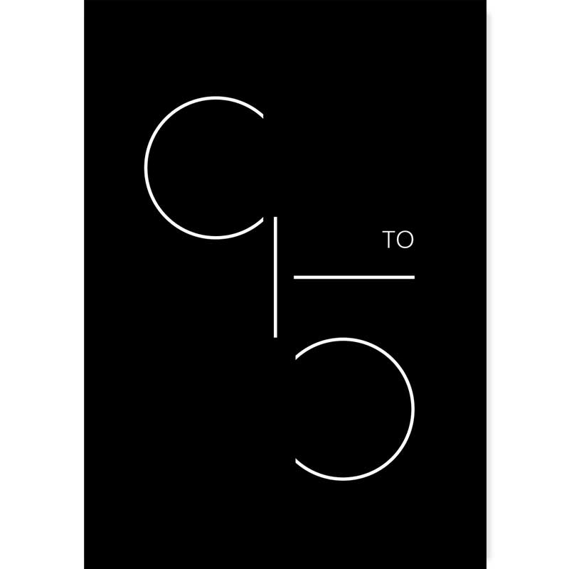 White on black 9 to 5 numerical typography song lyric poster - Claude & Leighton