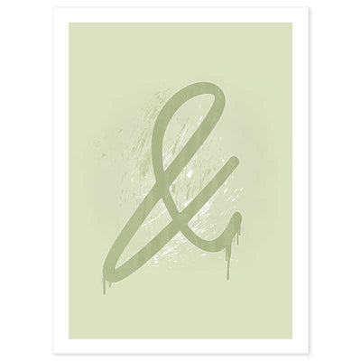 Wild Olive Green Ampersand Typography Poster