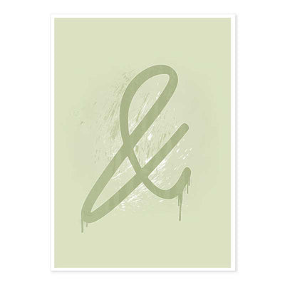 Wild Olive Green Ampersand Typography Poster