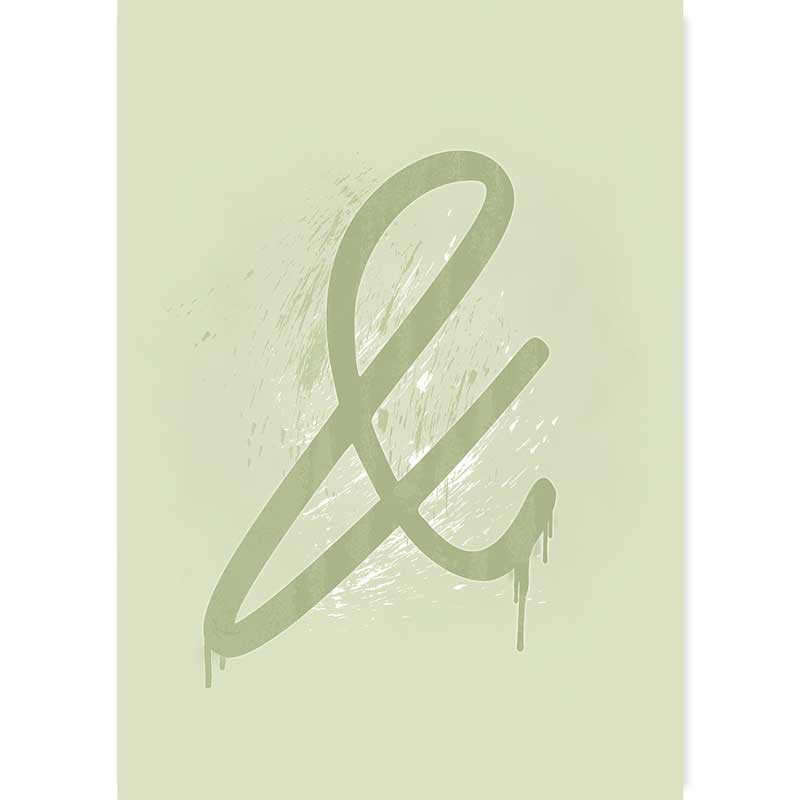 Wild Olive Green Ampersand Typography Poster by Claude & Leighton. Green And Sign wall art print.