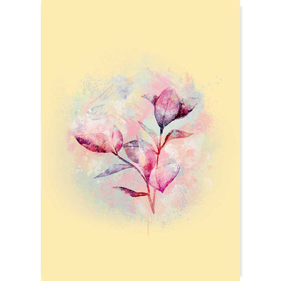 Pastel yellow abstract floral leaves wall art print by Claude & Leighton